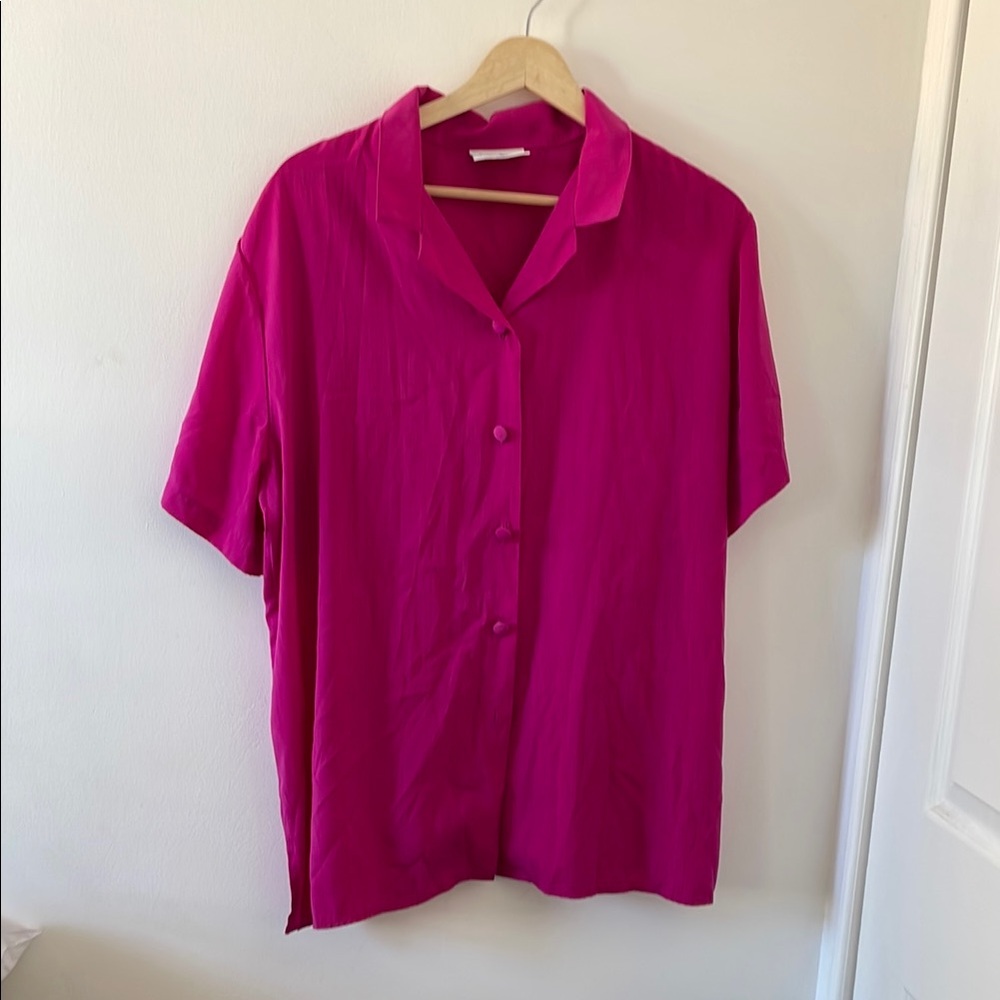 Vibrant Pink Button-Up Shirt